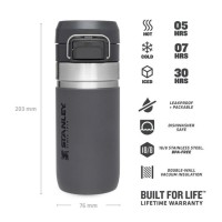 Stanley The Quick Flip Termos/Matara 0.47 Lt - Charcoal (Füme)