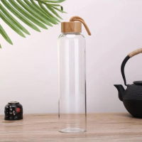 EccoTech 1000 ML  Bambu  Kapaklı Cam Matara 