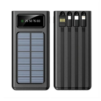 EccoTech 10.000 Mah Solar (Güneş Enerjili) Dahili Kablolu Siyah Renk Powerbank