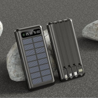 EccoTech 10.000 Mah Solar (Güneş Enerjili) Dahili Kablolu Siyah Renk Powerbank