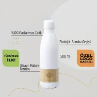 EccoTech  500 ML  Çelik Bambu Matara/Termos