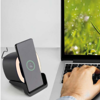 EccoTech  Telefon Standı ve Led Logo özellikli Lamba & Bluetooth Speaker & Wireless Charger
