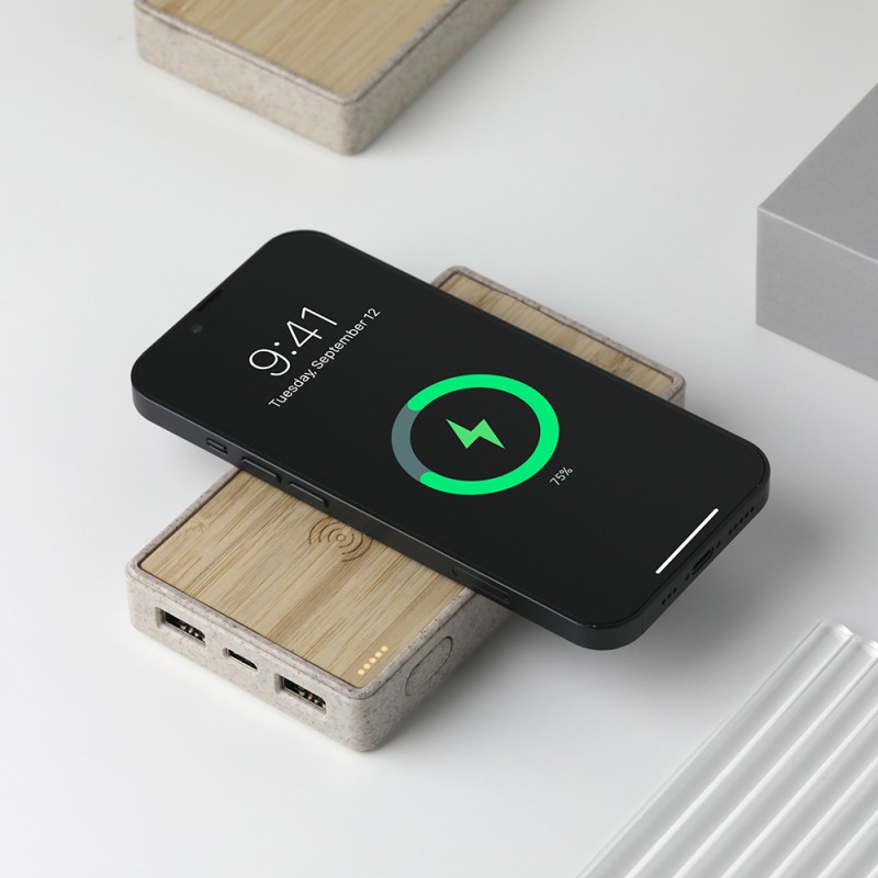 Powerbank 10.000 mAh Bambu Wireless Mobil Şarj Cihazı
