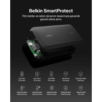 Belkin BoostCharge Powerbank, 20K Entegre Kablolu Taşınabilir Güç Kaynağı, 30 W Güç İletimli Hızlı Şarj, USB-C, Siyah