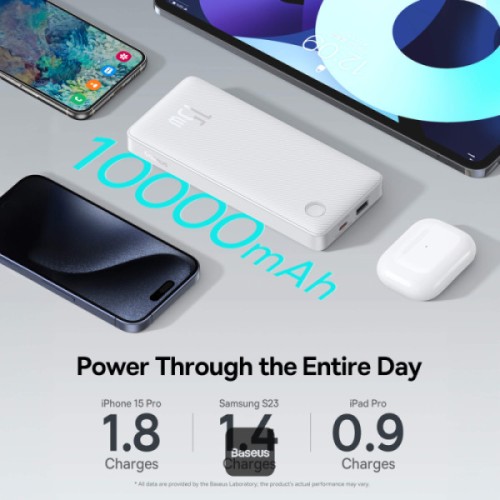 Baseus Airpow Lite Power 10.000mAh 15W Powerbank-Beyaz 