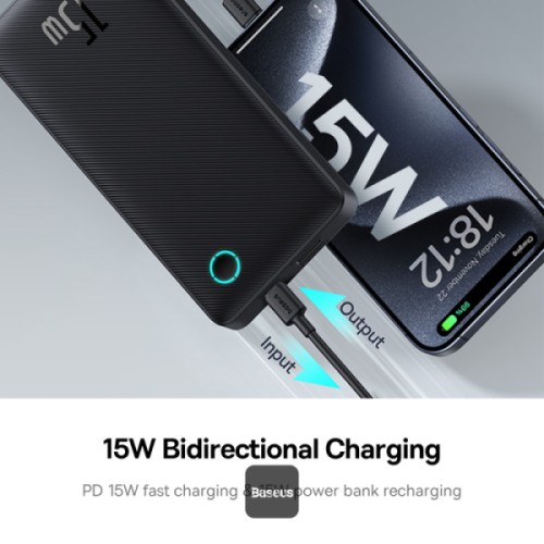 Baseus Airpow Lite Power 10.000mAh 15W Powerbank-Siyah