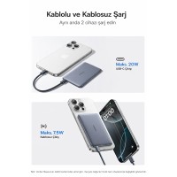 Baseus AM41 Picogo 0.3'' Ultra İnce 5000mAh MagSafe Kablosuz Powerbank