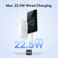 Baseus EnerFill Bipow2 Pro 20000mAh Power Bank with Built-in USB-C Cable, 22.5W Fast Charging, LED Display - Beyaz