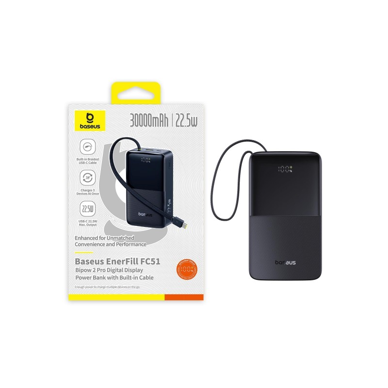 BaseusBaseus EnerFill FC51 Bipow 2 Pro Powerbank 30.000 mAh 22.5W
