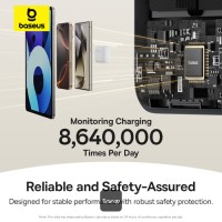 Baseus Nomos 3-in-1 10000mAh Power Bank - Qi2 Certified 15W Wireless Charger, 45W Built-In Two-Way Fast Charging Cable, Type-C Port, Kickstand - Black