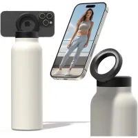 EccoTech 700 Ml  Paslanmaz Çelik Magnetli Telefon Tutuculu Siyah Renk Termos