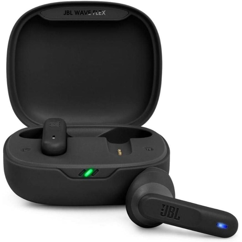 JBL Wave Flex - IP54 ve IPX2 su geçirmez kablosuz kulak içi kulaklık - TalkThru ve AmbientAware teknolojisi - 32 saat pil ömrü - Siyah