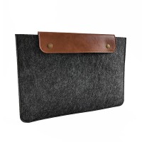 Leather-Covered Felt 13-Inch MacBook and Laptop Case