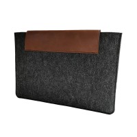 Leather-Covered Felt 13-Inch MacBook and Laptop Case