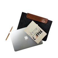 Leather-Covered Felt 13-Inch MacBook and Laptop Case