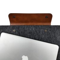 Leather-Covered Felt 13-Inch MacBook and Laptop Case