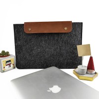 Leather-Covered Felt 13-Inch MacBook and Laptop Case
