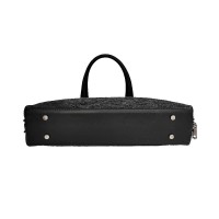 Leather Strap Felt Laptop Document Bag
