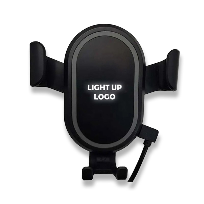 Işıklı Logo Kablosuz Şarj Araç İçi Telefon Tutucu