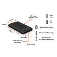 Işıklı Logo Powerbank 10000 mAh