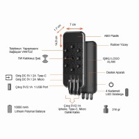 Işıklı Logo Wireless Powerbank 10000 mAh