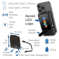 Renkli Işıklı Logo Magsafe 10000 mAh