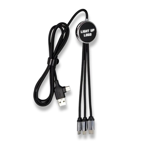 Işıklı Logo 60W Hızlı Type-C Uçlu Data Transferli Şarj Kablosu