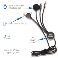 Işıklı Logo Şarj Kablosu (Çantalı)