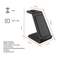 Kablosuz Şarj Standı (Telefon, Saat, Kulaklık)