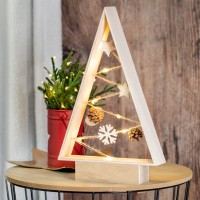 LED Aydınlatmalı Ahşap Yılbaşı Ağacı