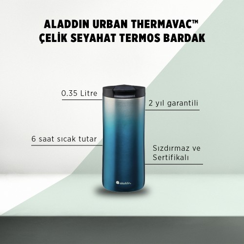 Aladdin Urban Thermavac™ Paslanmaz Çelik Seyahat Termos Bardak 0.35 Lt - Mavi