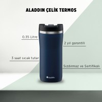 Aladdin Mocca Thermavac Leak-Lock™ Çelik Termos Bardak 0,35 LT - Lacivert