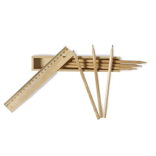 Pen Set with Wooden Ruler Box GML-C2540 | Gimel