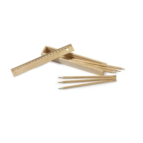 Pen Set with Wooden Ruler Box GML-C2540 | Gimel