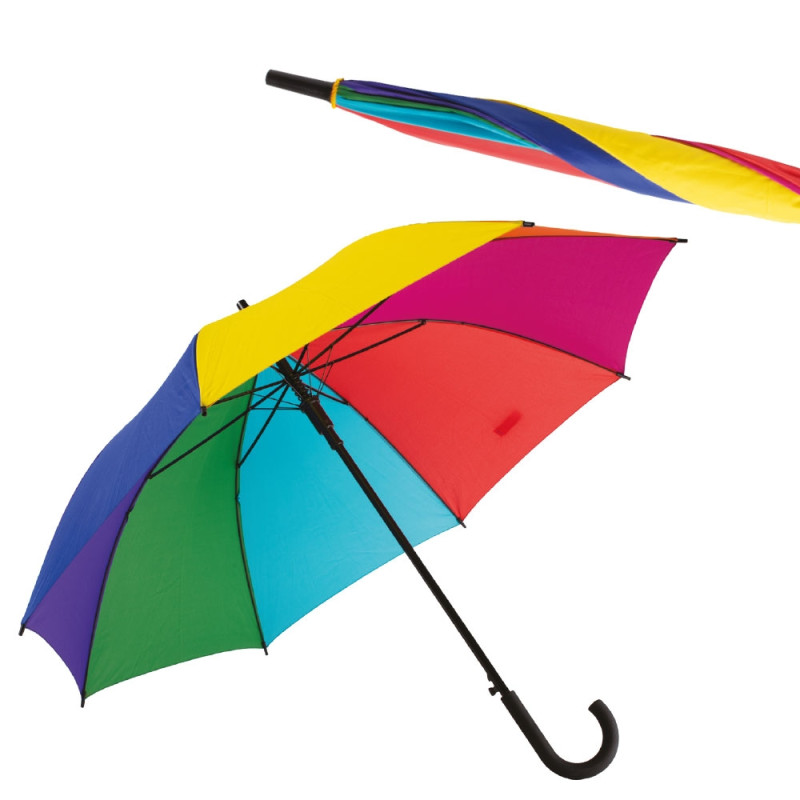 Rainbow Umbrella with 8 Panel Rubber Handle Automatic Mechanism